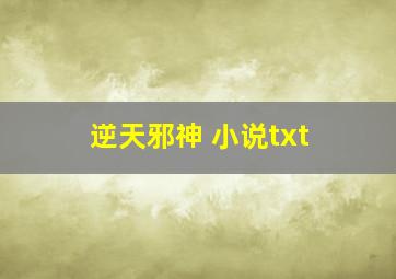 逆天邪神 小说txt